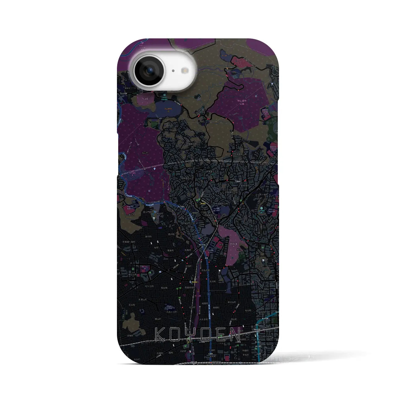 【甲陽園（兵庫県）】地図柄iPhoneケース（バックカバータイプ）