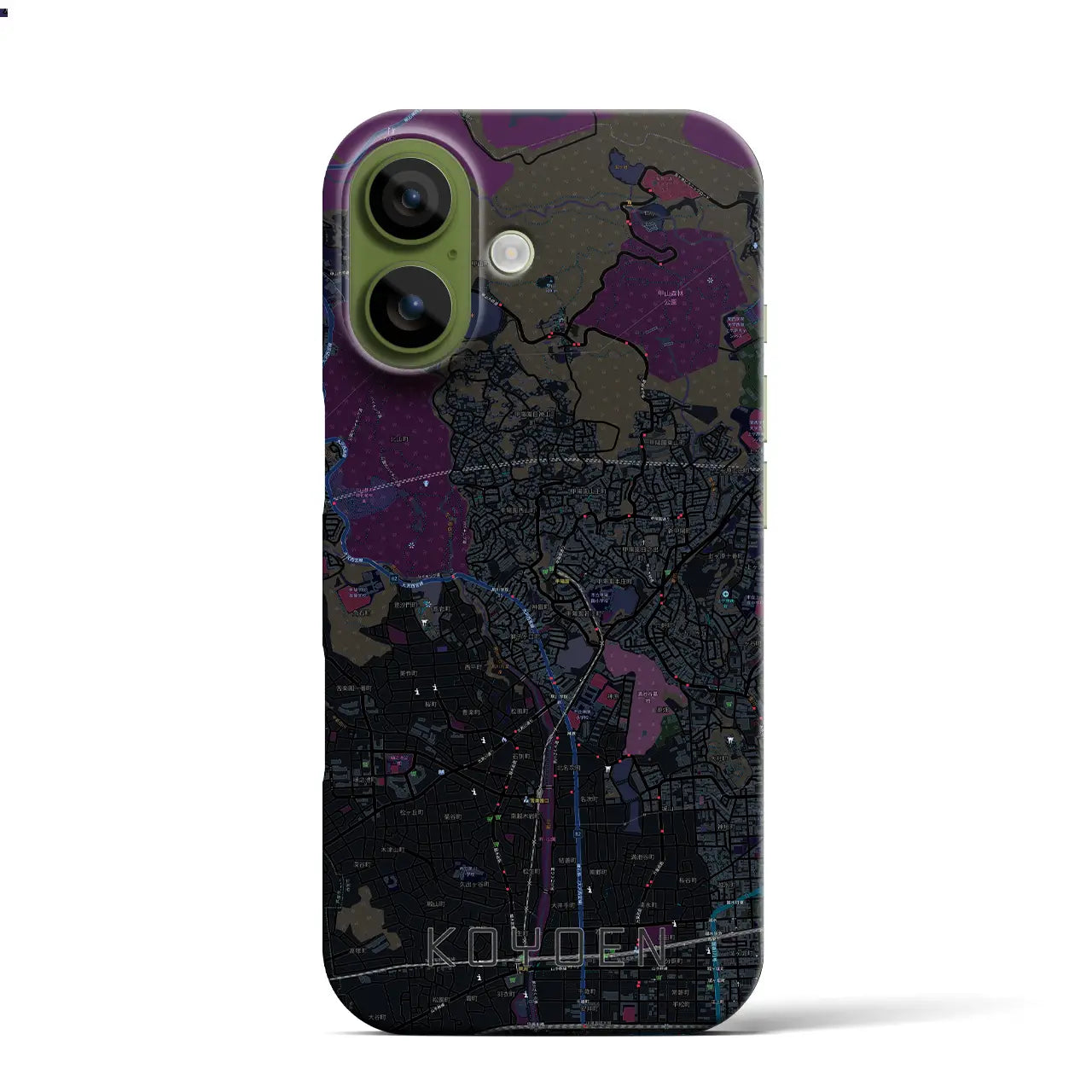 【甲陽園（兵庫県）】地図柄iPhoneケース（バックカバータイプ）