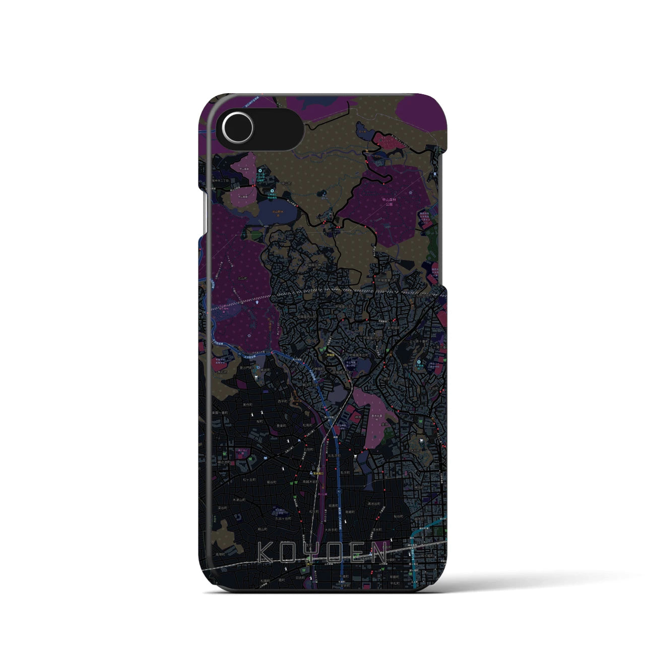 【甲陽園（兵庫県）】地図柄iPhoneケース（バックカバータイプ）