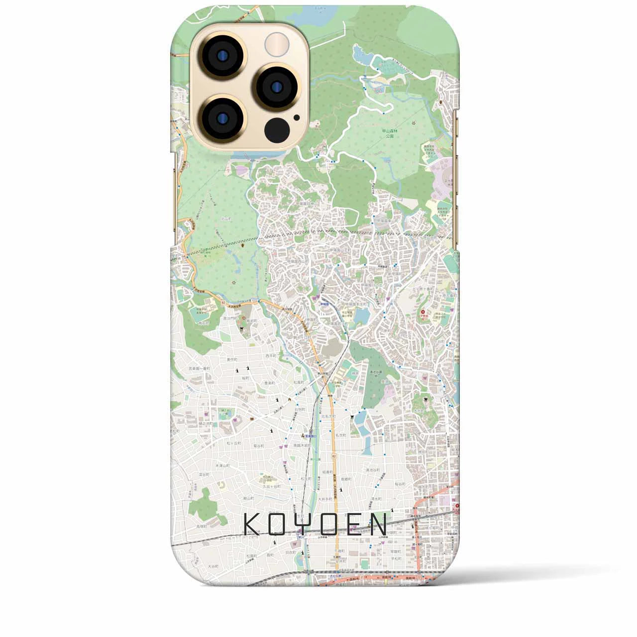 【甲陽園（兵庫県）】地図柄iPhoneケース（バックカバータイプ）