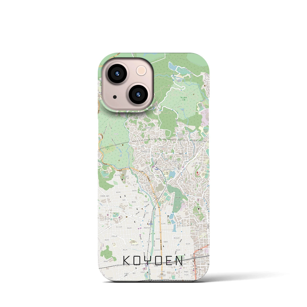 【甲陽園（兵庫県）】地図柄iPhoneケース（バックカバータイプ）