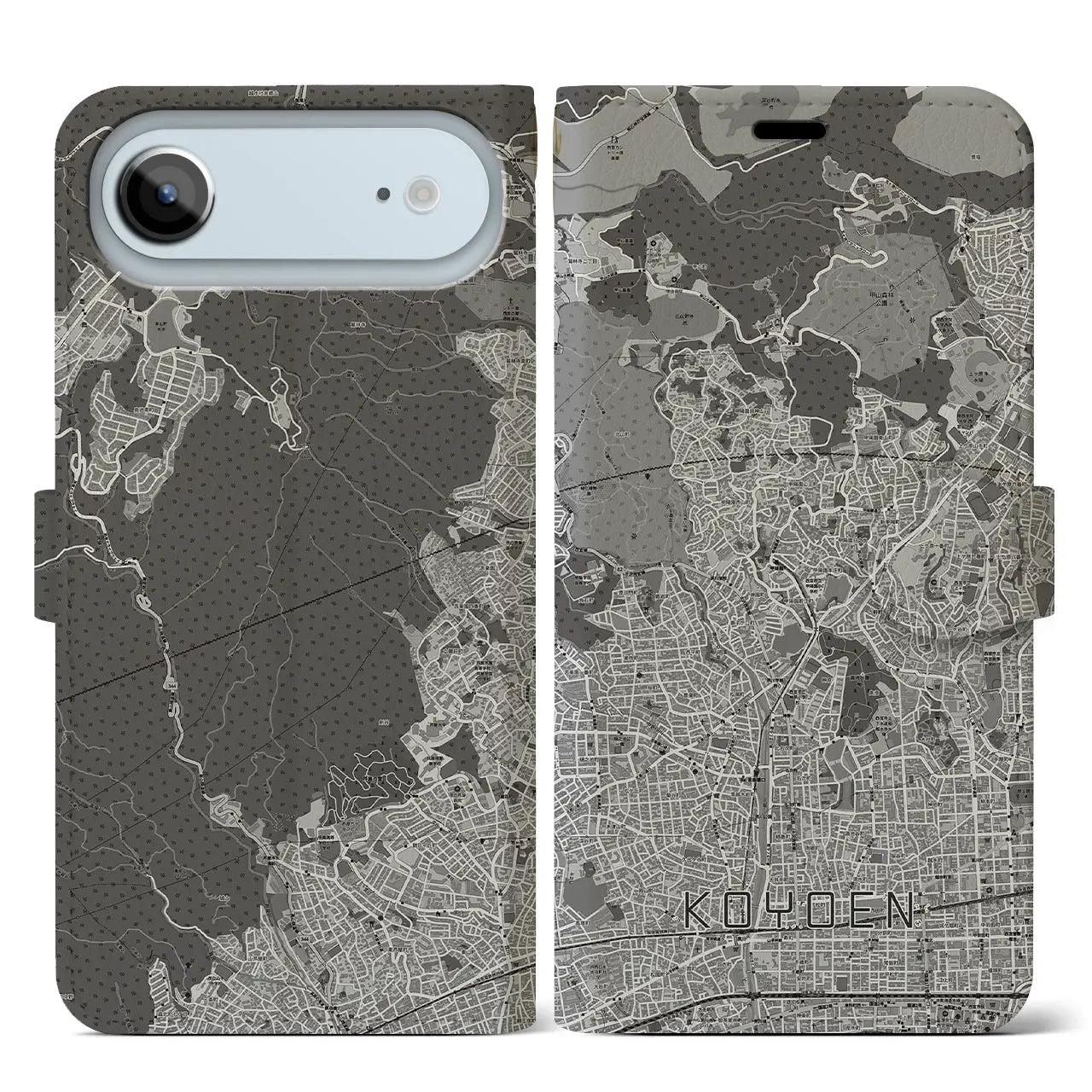 【甲陽園（兵庫県）】地図柄iPhoneケース（手帳タイプ）