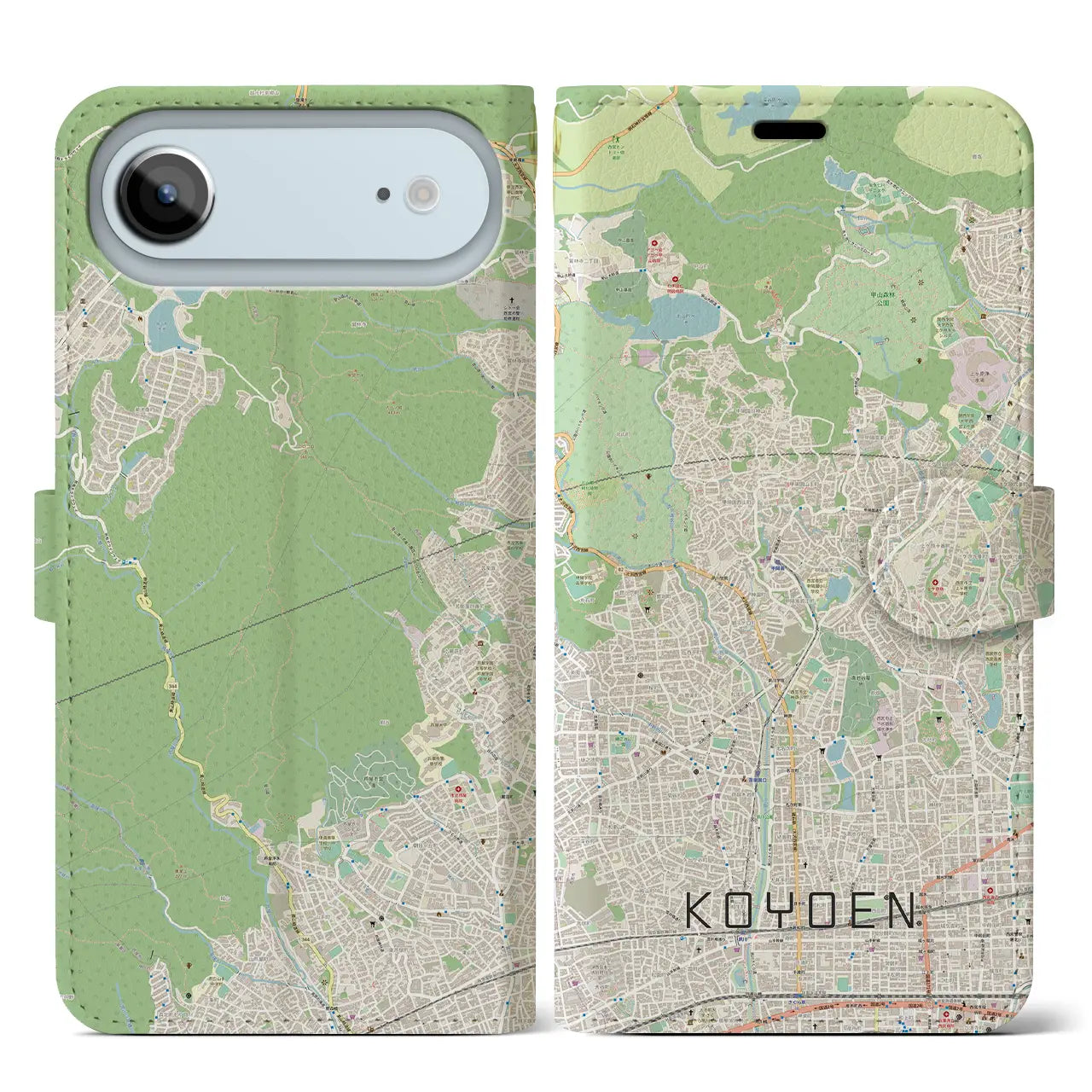 【甲陽園（兵庫県）】地図柄iPhoneケース（手帳タイプ）