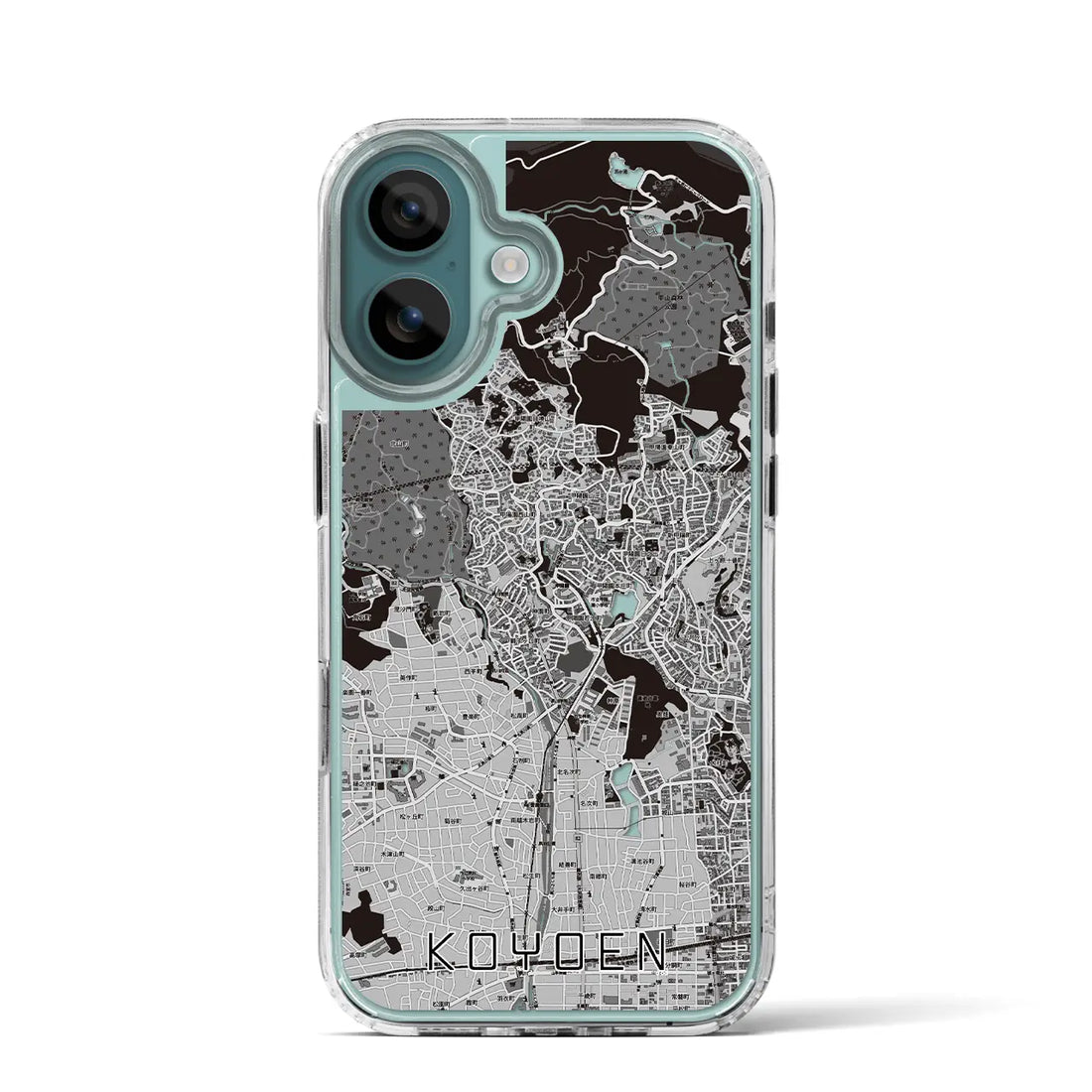 【甲陽園（兵庫県）】地図柄iPhoneケース（MagSafeタイプ）モノトーン・iPhone 16 Pro 用