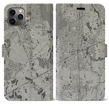 【高座渋谷（神奈川県）】地図柄iPhoneケース（手帳タイプ）モノトーン・iPhone 11 Pro Max 用