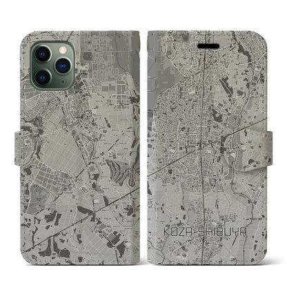 【高座渋谷（神奈川県）】地図柄iPhoneケース（手帳タイプ）モノトーン・iPhone 11 Pro 用