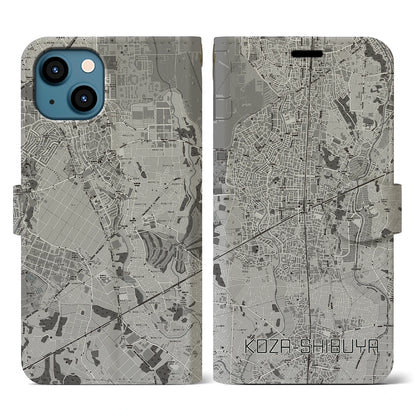 【高座渋谷（神奈川県）】地図柄iPhoneケース（手帳タイプ）モノトーン・iPhone 13 用