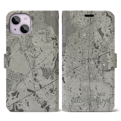 【高座渋谷（神奈川県）】地図柄iPhoneケース（手帳タイプ）モノトーン・iPhone 14 用