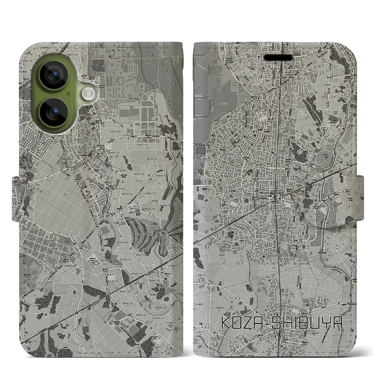 【高座渋谷（神奈川県）】地図柄iPhoneケース（手帳タイプ）