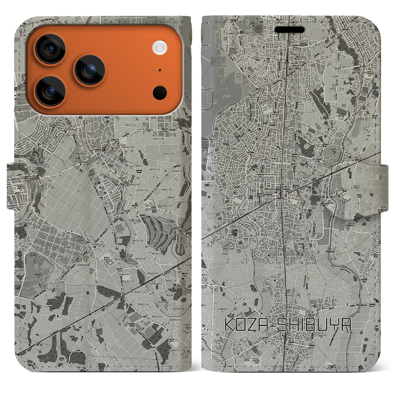 【高座渋谷（神奈川県）】地図柄iPhoneケース（手帳タイプ）