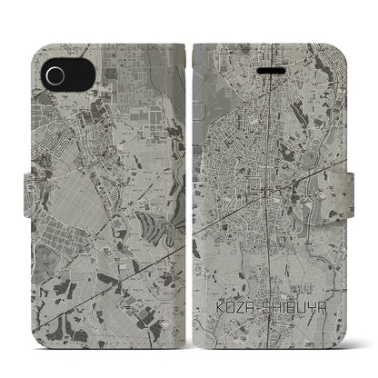 【高座渋谷（神奈川県）】地図柄iPhoneケース（手帳タイプ）モノトーン・iPhone SE（第3 / 第2世代） / 8 / 7 / 6s / 6 用