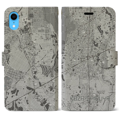 【高座渋谷（神奈川県）】地図柄iPhoneケース（手帳タイプ）モノトーン・iPhone XR 用