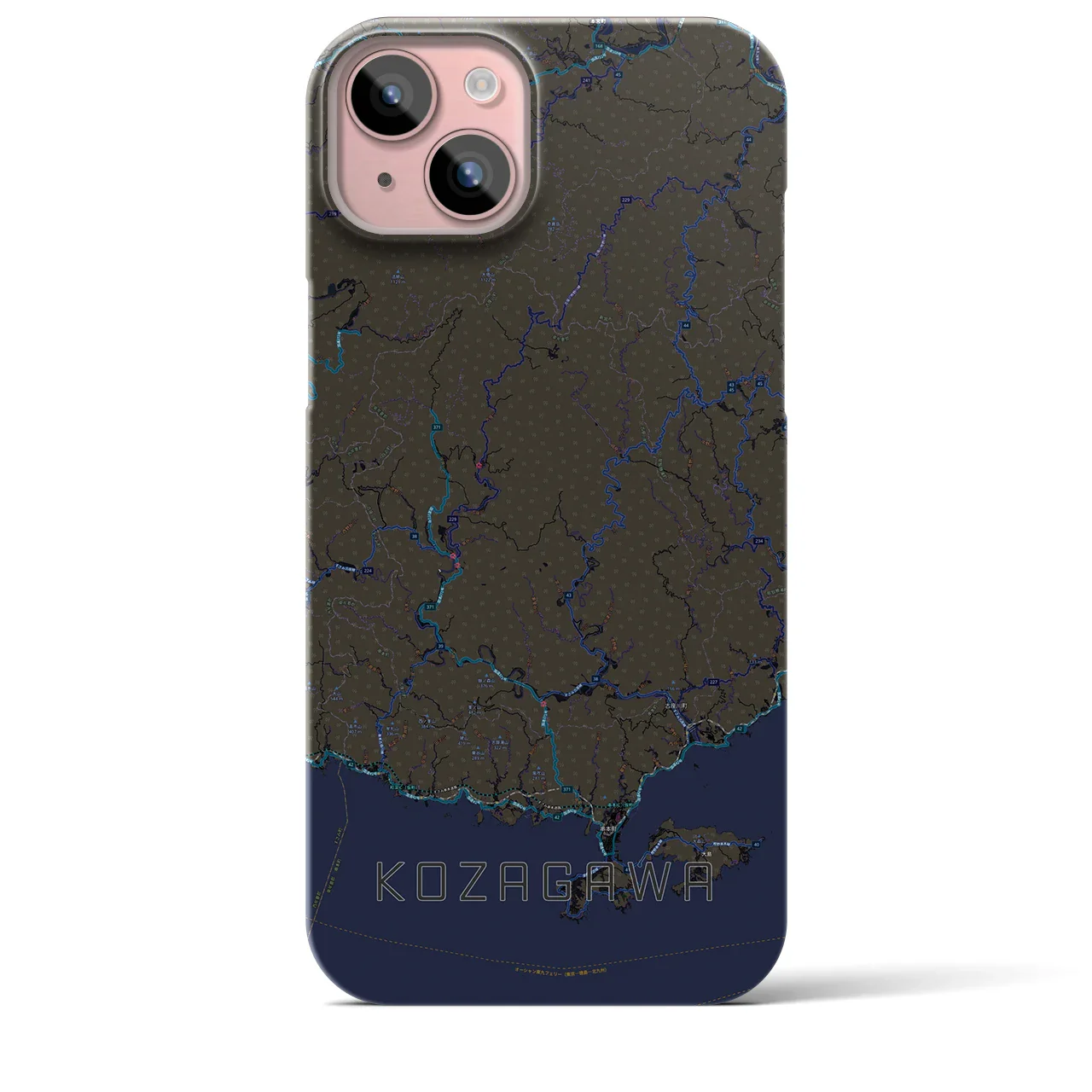 【古座川（和歌山県）】地図柄iPhoneケース（バックカバータイプ）