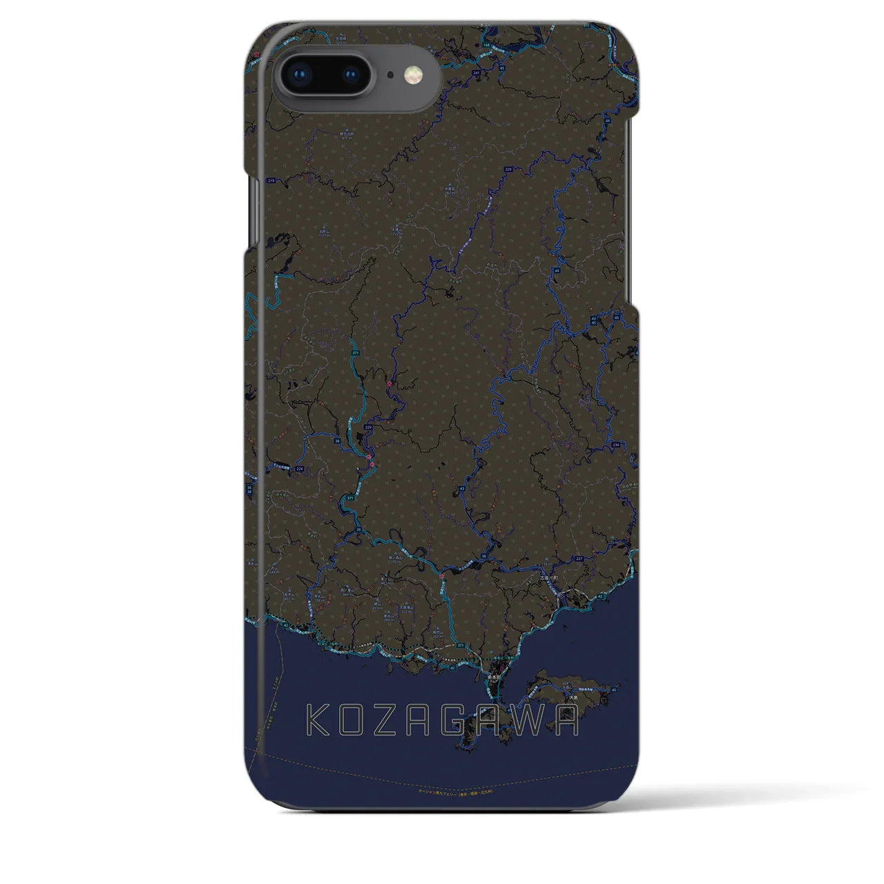 【古座川（和歌山県）】地図柄iPhoneケース（バックカバータイプ）