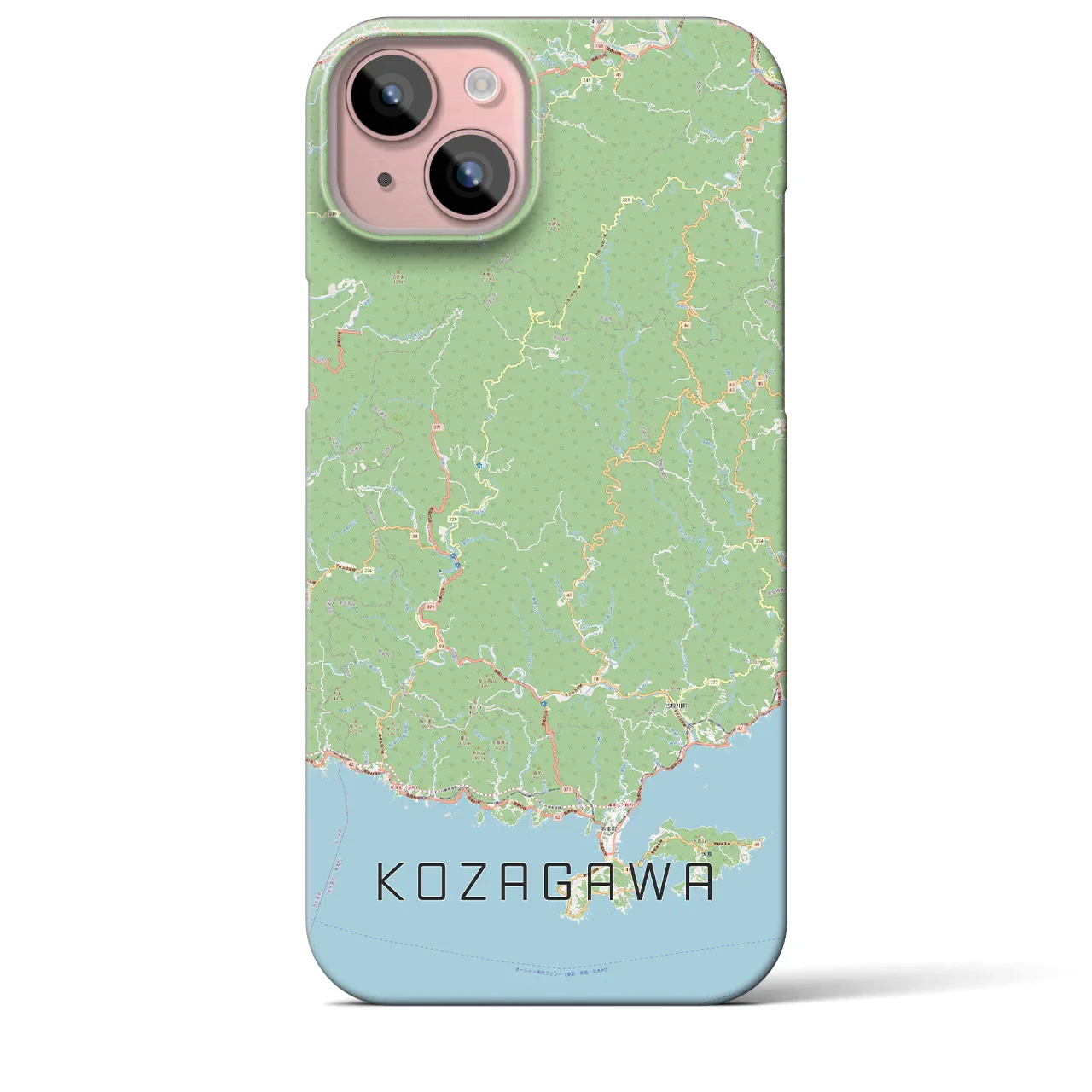 【古座川（和歌山県）】地図柄iPhoneケース（バックカバータイプ）