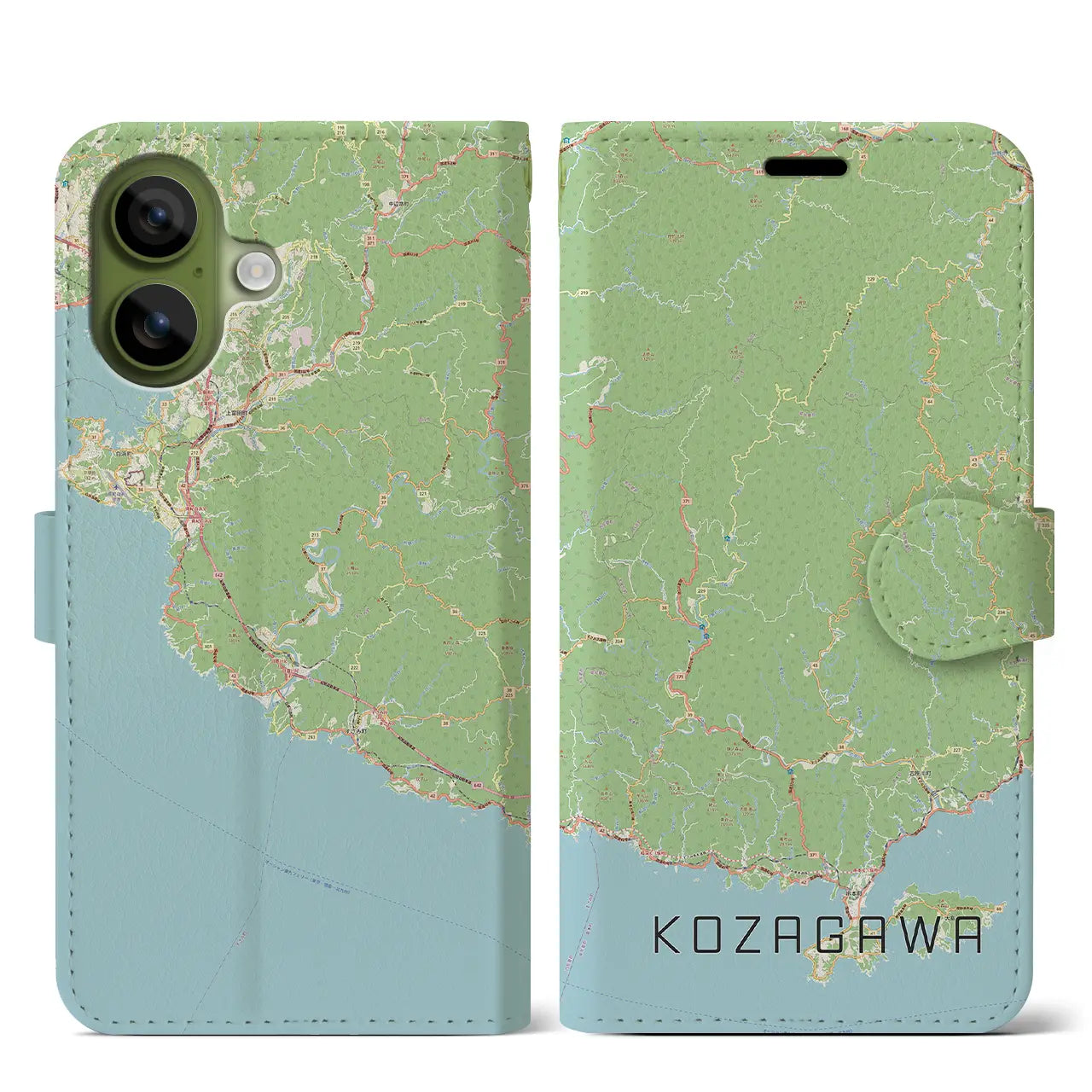 【古座川（和歌山県）】地図柄iPhoneケース（手帳タイプ）