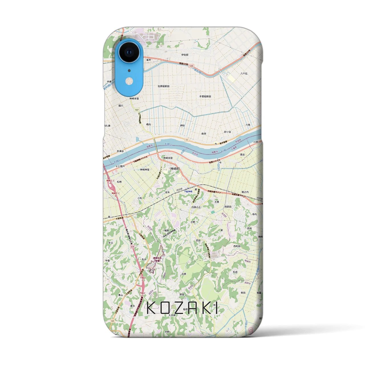 【神崎（千葉県）】地図柄iPhoneケース（バックカバータイプ）