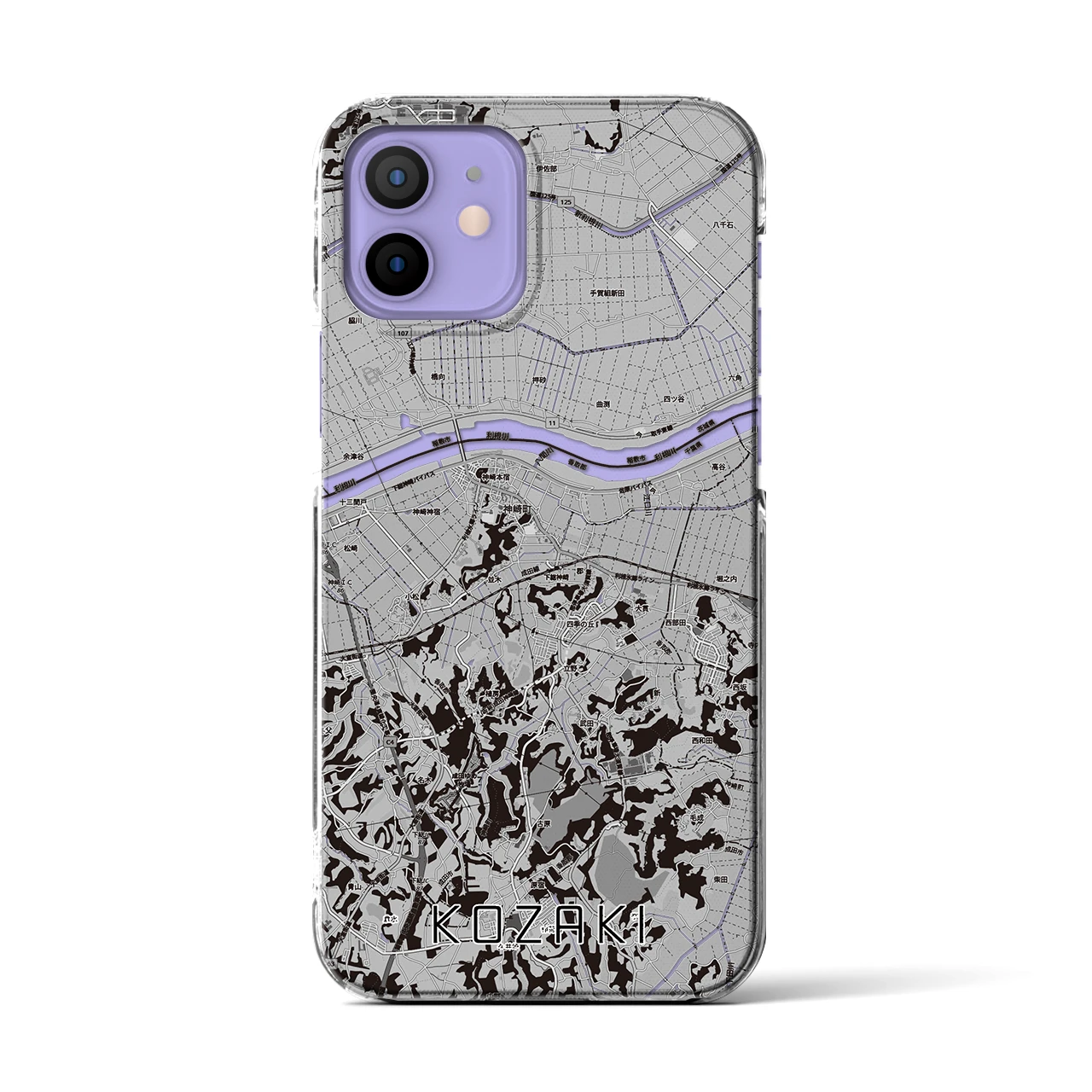 【神崎（千葉県）】地図柄iPhoneケース（クリアタイプ）