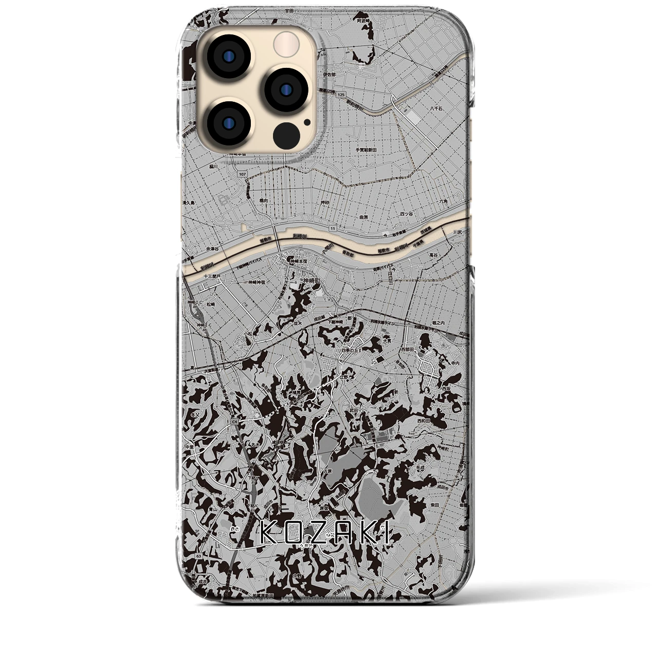 【神崎（千葉県）】地図柄iPhoneケース（クリアタイプ）