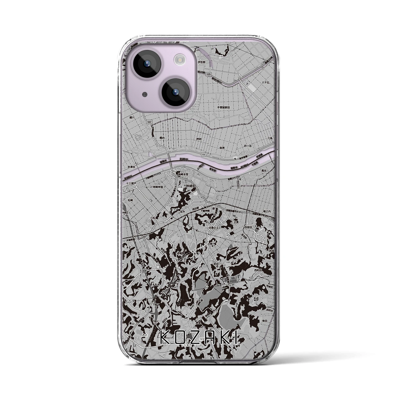 【神崎（千葉県）】地図柄iPhoneケース（クリアタイプ）