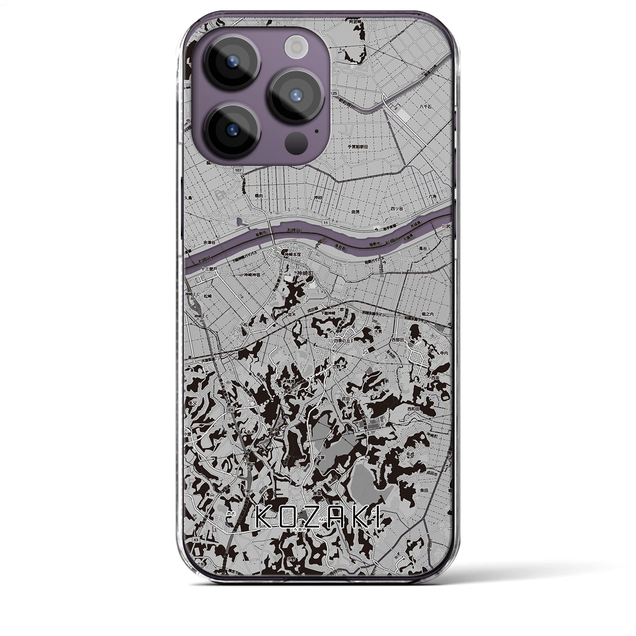 【神崎（千葉県）】地図柄iPhoneケース（クリアタイプ）