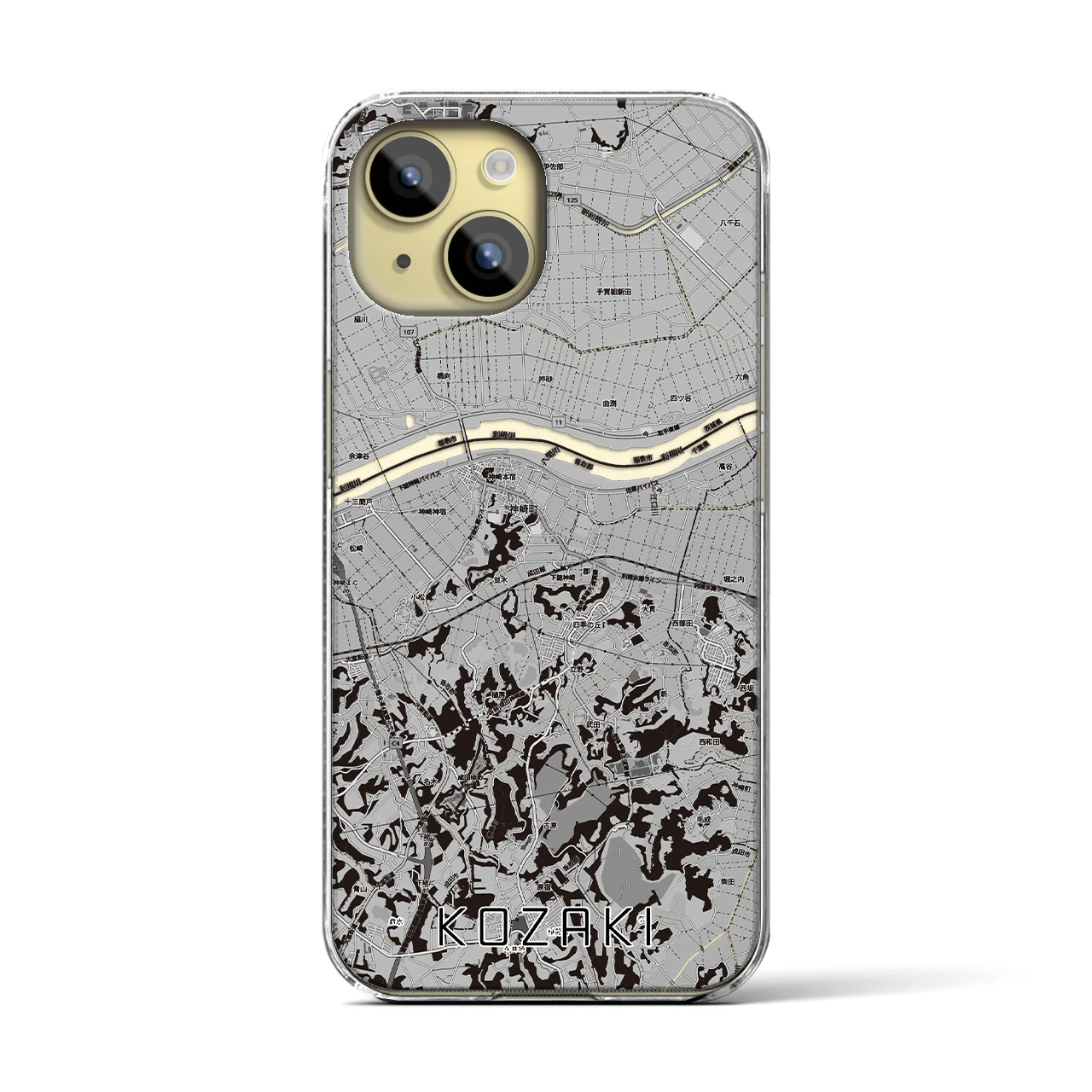 【神崎（千葉県）】地図柄iPhoneケース（クリアタイプ）