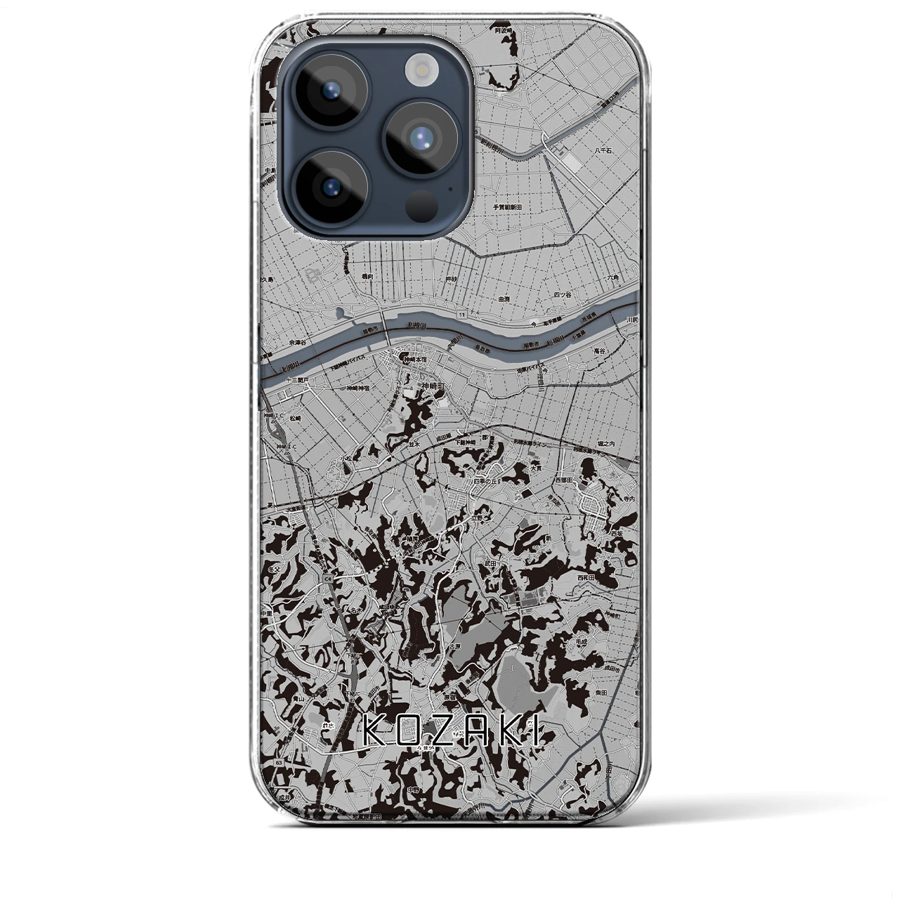 【神崎（千葉県）】地図柄iPhoneケース（クリアタイプ）