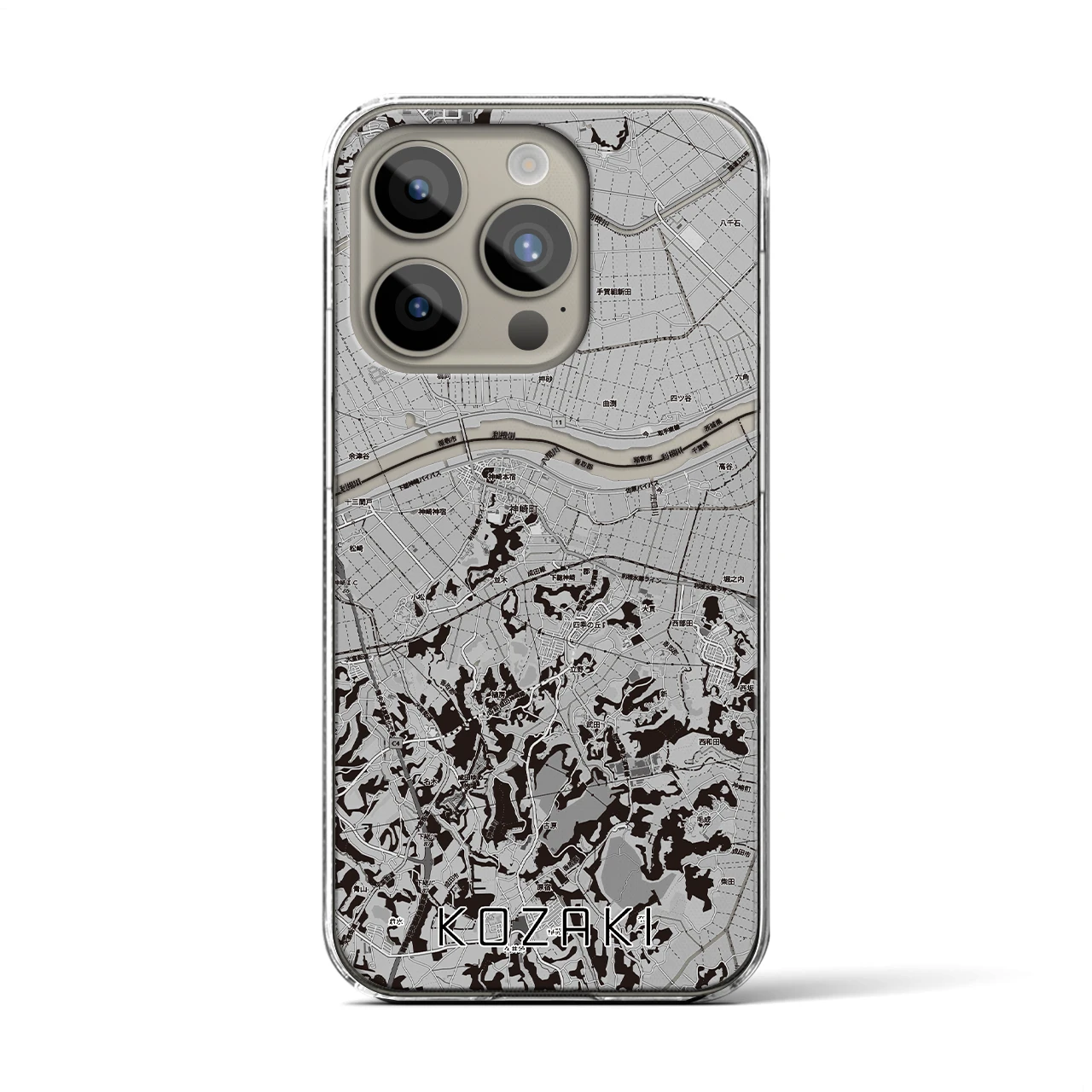 【神崎（千葉県）】地図柄iPhoneケース（クリアタイプ）