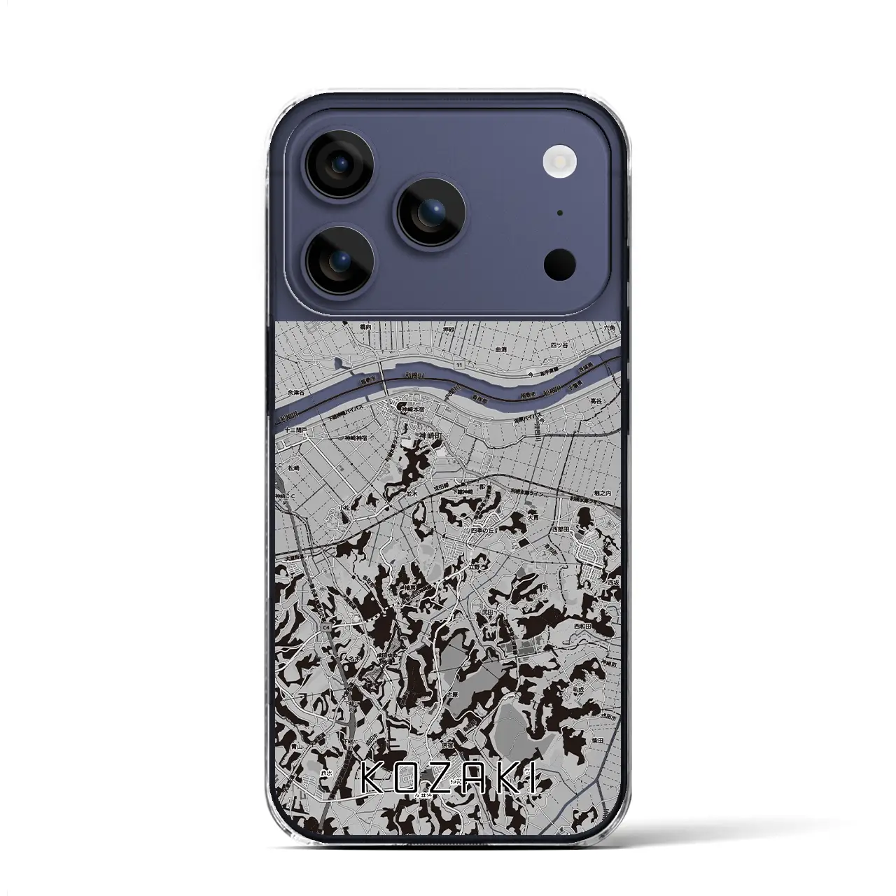 【神崎（千葉県）】地図柄iPhoneケース（クリアタイプ）