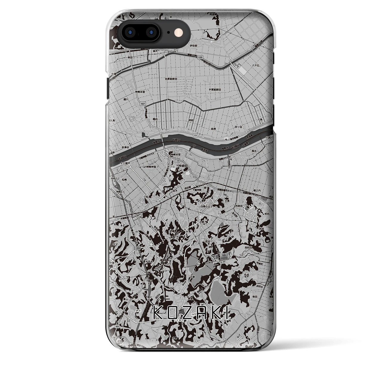 【神崎（千葉県）】地図柄iPhoneケース（クリアタイプ）