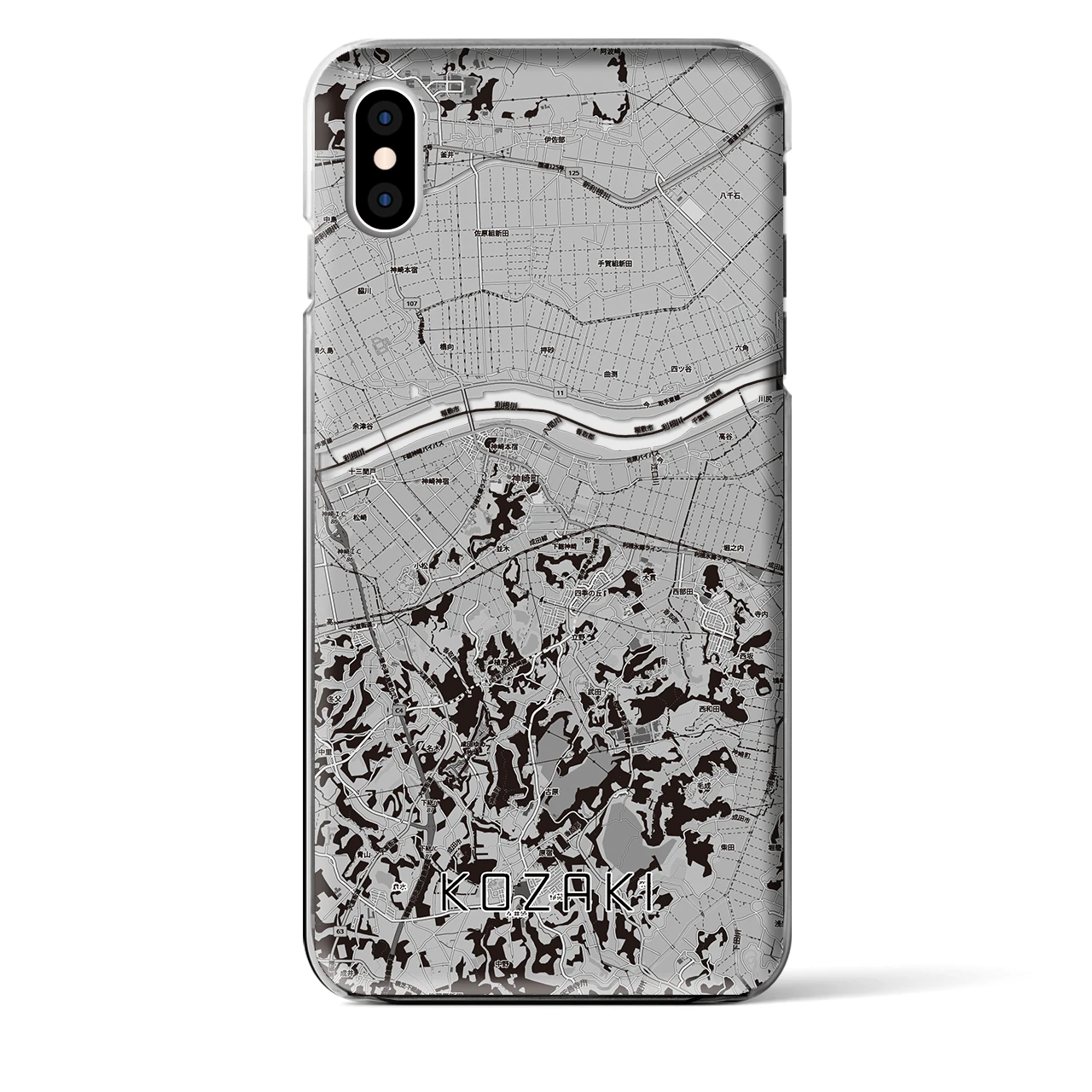 【神崎（千葉県）】地図柄iPhoneケース（クリアタイプ）