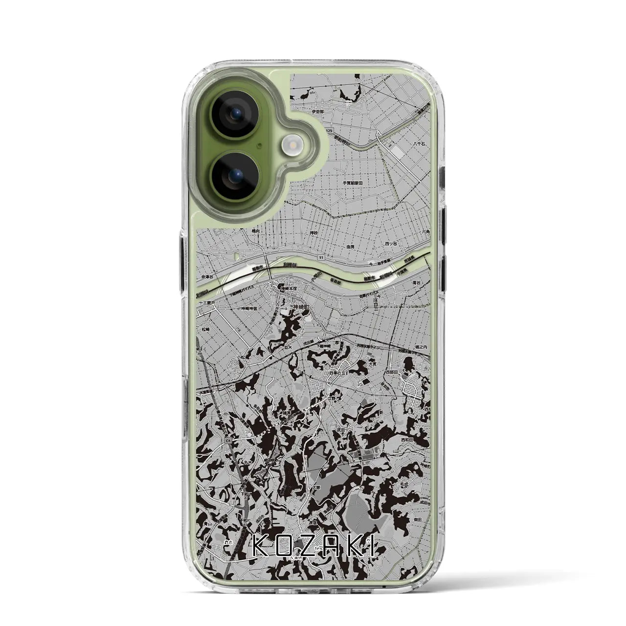 【神崎（千葉県）】地図柄iPhoneケース（MagSafeタイプ）モノトーン・iPhone 17 Pro Max 用