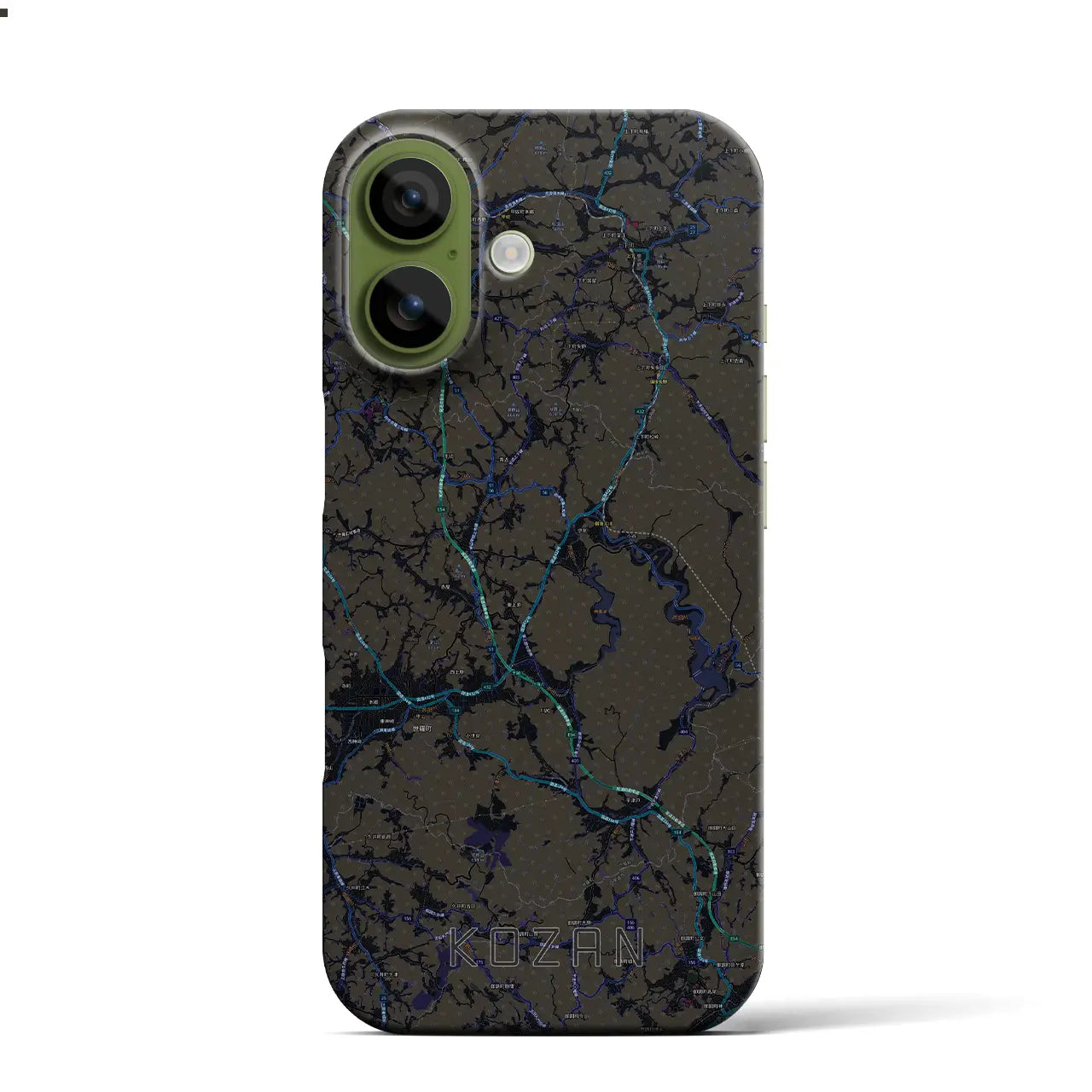 【甲山（広島県）】地図柄iPhoneケース（バックカバータイプ）