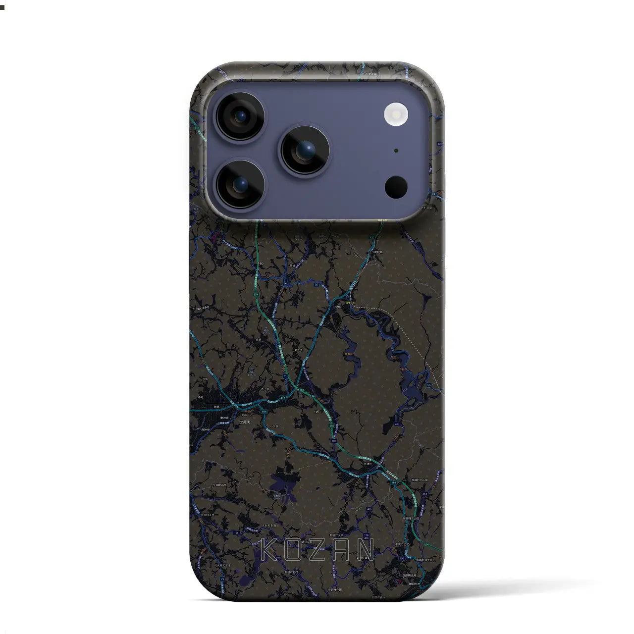 【甲山（広島県）】地図柄iPhoneケース（バックカバータイプ）