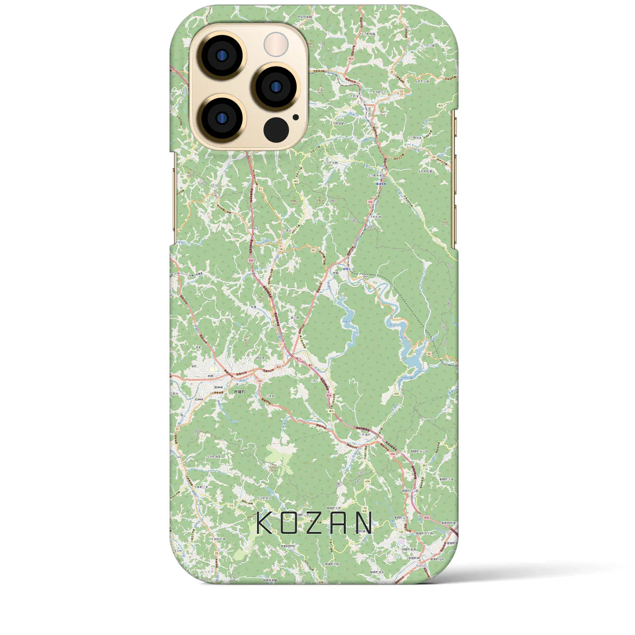 【甲山（広島県）】地図柄iPhoneケース（バックカバータイプ）