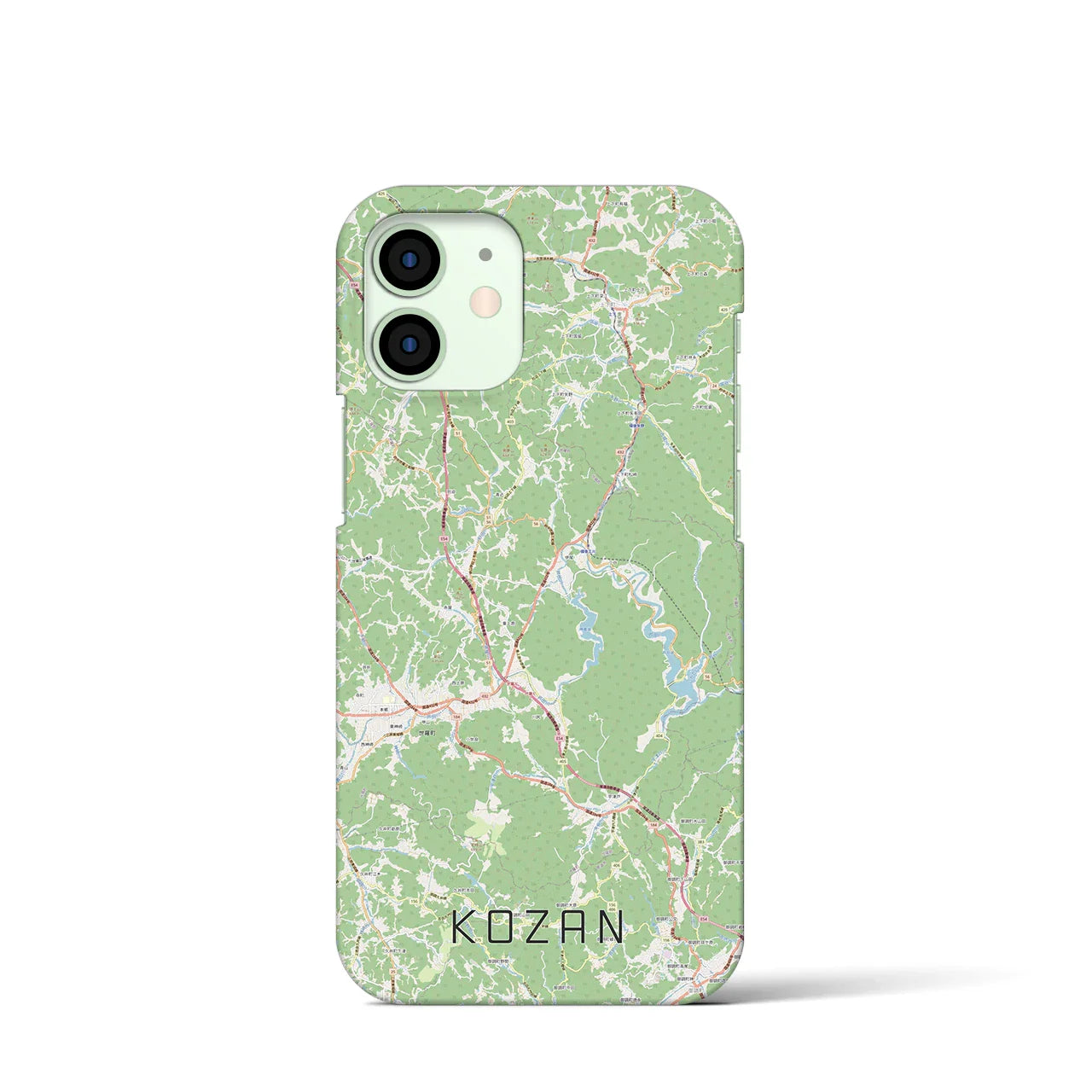 【甲山（広島県）】地図柄iPhoneケース（バックカバータイプ）