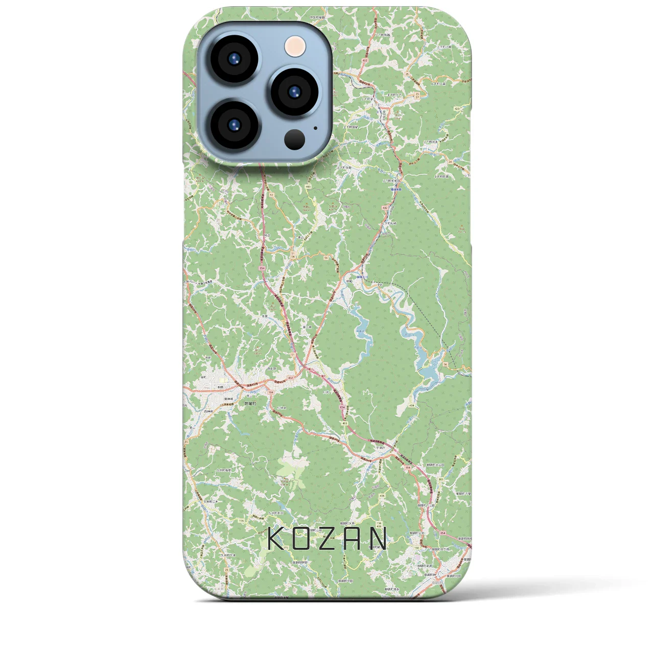 【甲山（広島県）】地図柄iPhoneケース（バックカバータイプ）