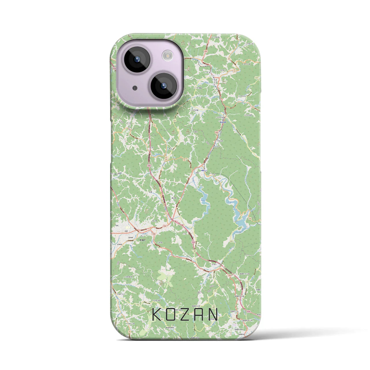 【甲山（広島県）】地図柄iPhoneケース（バックカバータイプ）