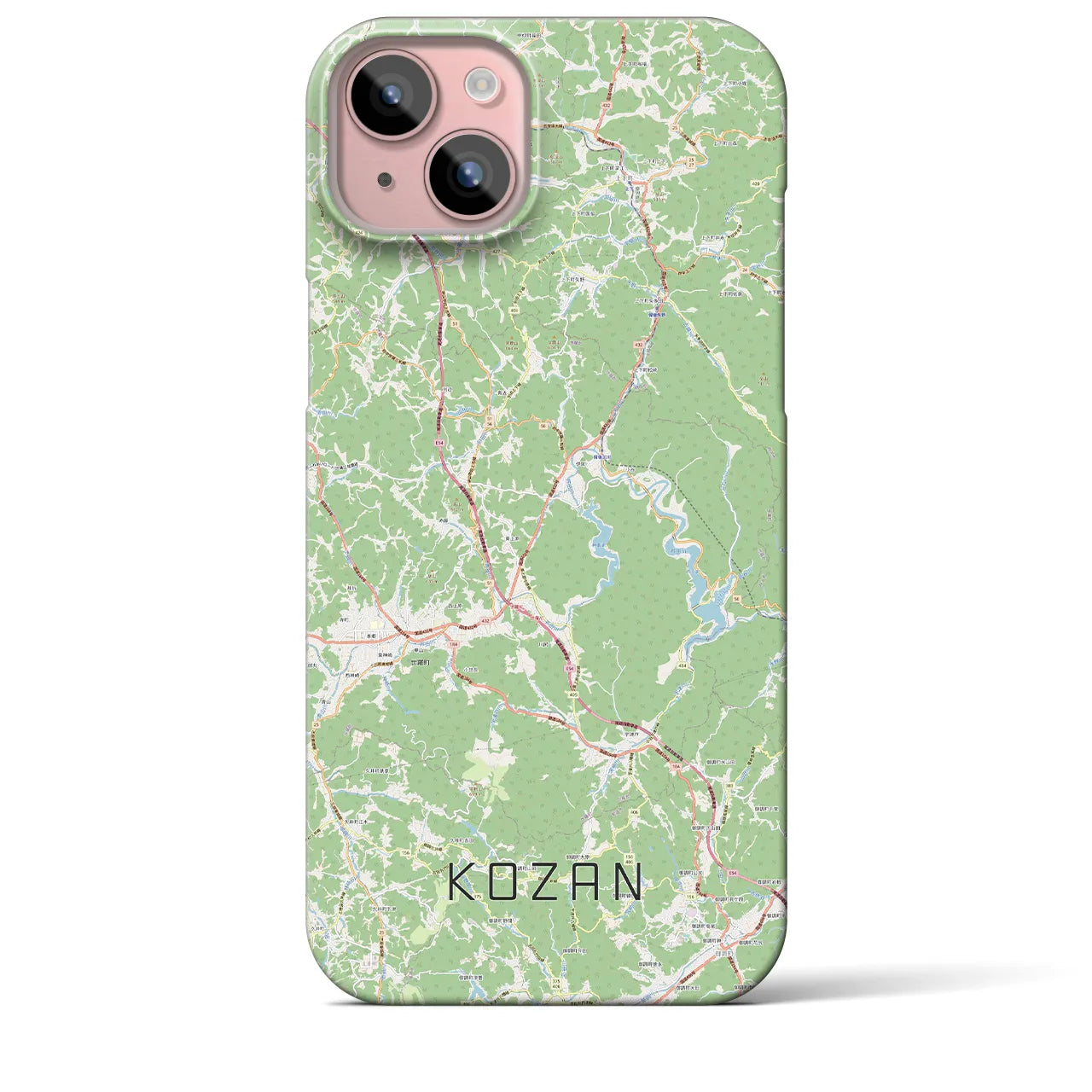 【甲山（広島県）】地図柄iPhoneケース（バックカバータイプ）