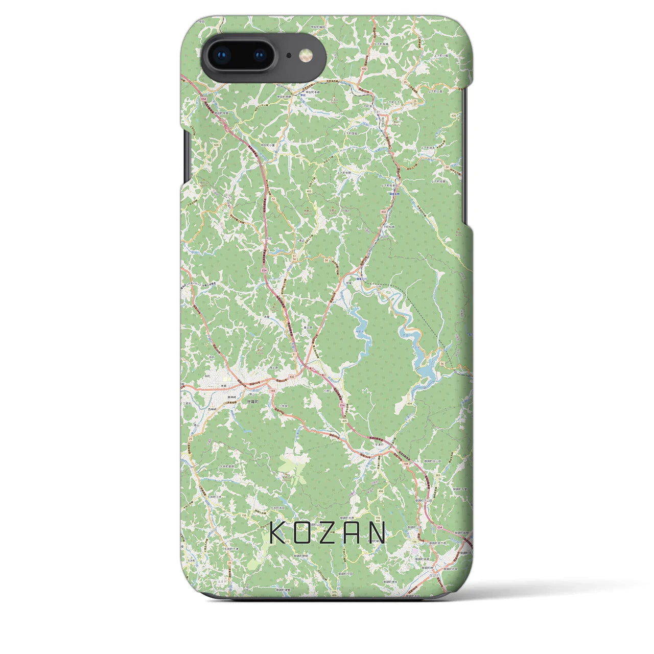 【甲山（広島県）】地図柄iPhoneケース（バックカバータイプ）