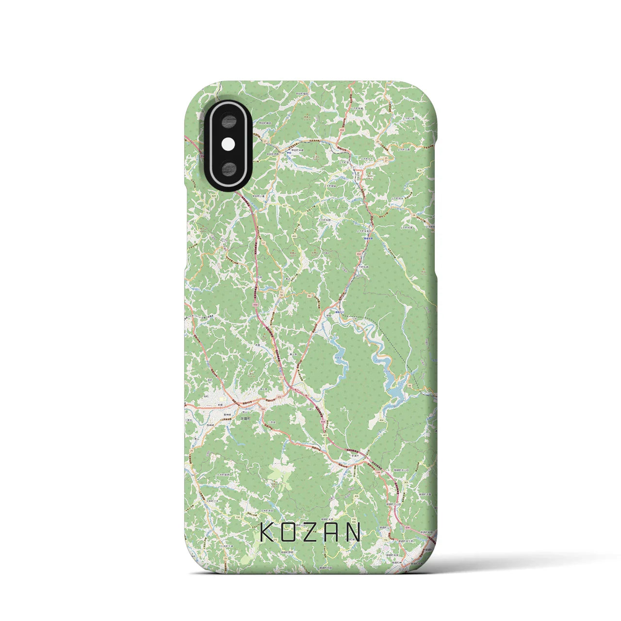 【甲山（広島県）】地図柄iPhoneケース（バックカバータイプ）