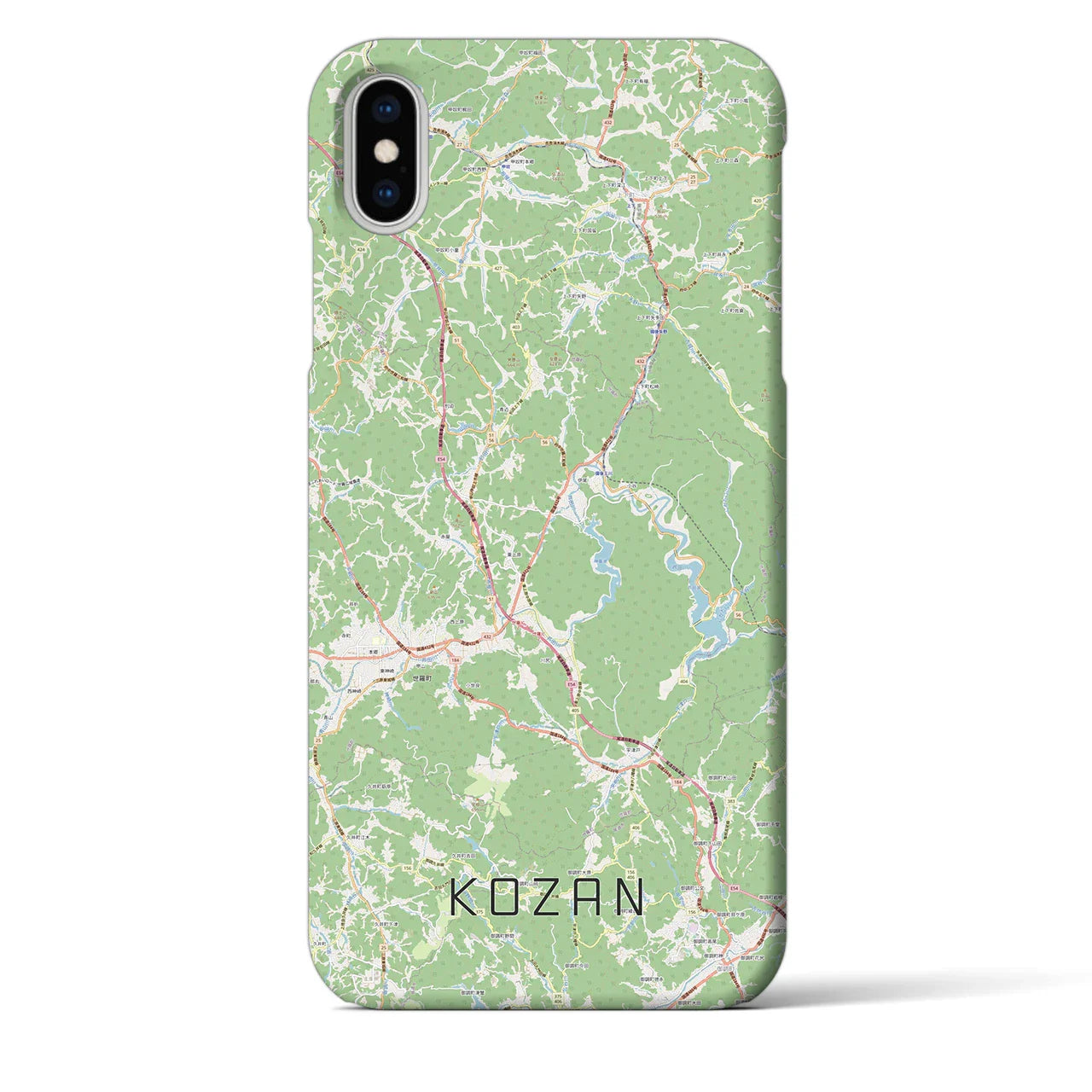 【甲山（広島県）】地図柄iPhoneケース（バックカバータイプ）