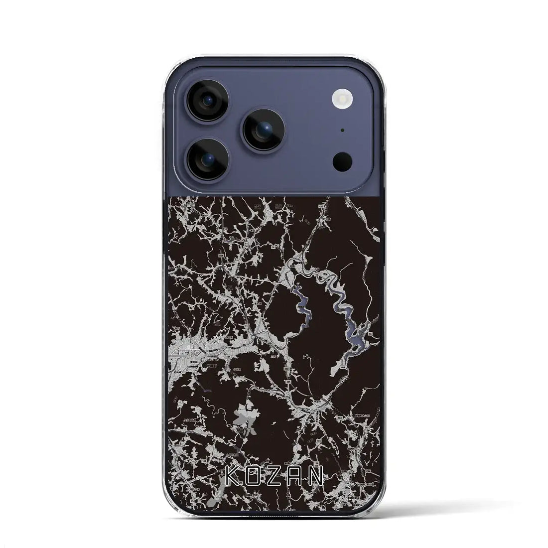 【甲山(広島県)】地図柄iPhoneケース(クリアタイプ)モノトーン・iPhone 17 Pro Max 用