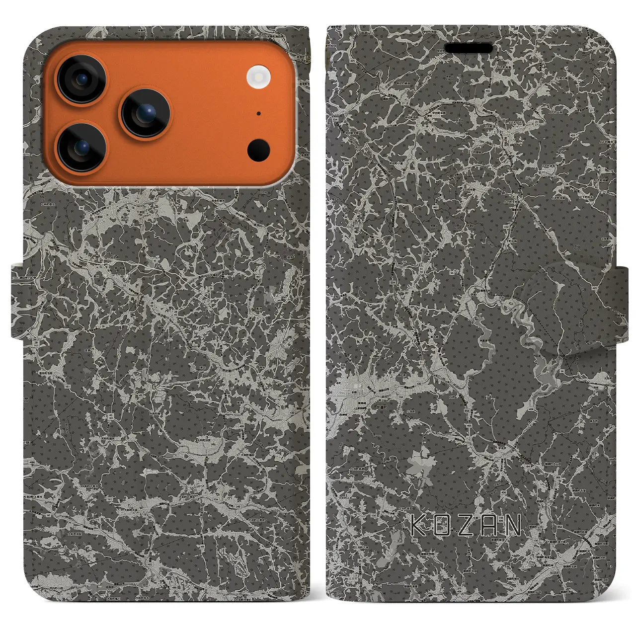 【甲山（広島県）】地図柄iPhoneケース（手帳タイプ）