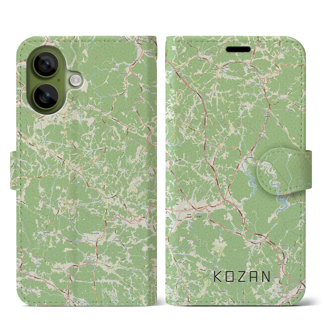 【甲山（広島県）】地図柄iPhoneケース（手帳タイプ）ナチュラル・iPhone 17 Pro Max 用