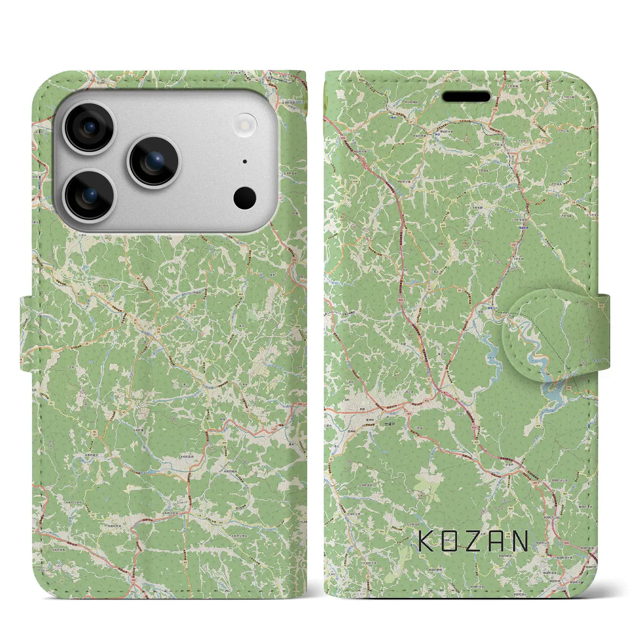 【甲山（広島県）】地図柄iPhoneケース（手帳タイプ）