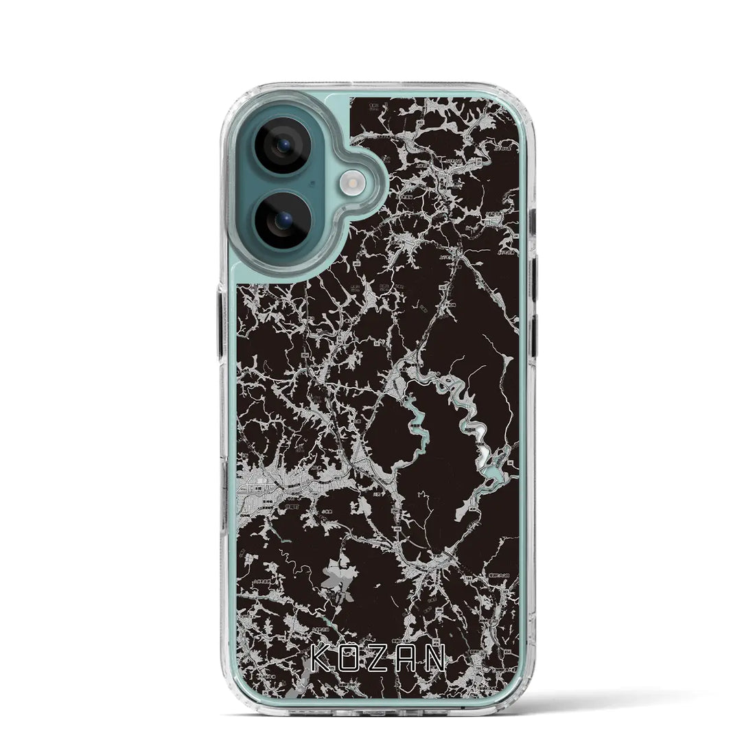 【甲山(広島県)】地図柄iPhoneケース(MagSafeタイプ)モノトーン・iPhone 16 Pro 用