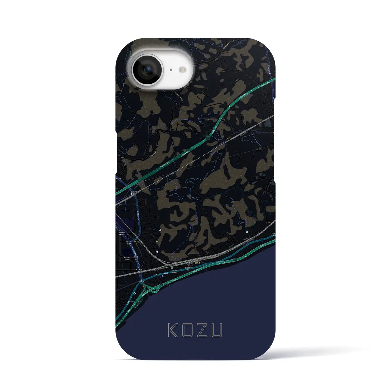 【国府津（神奈川県）】地図柄iPhoneケース（バックカバータイプ）