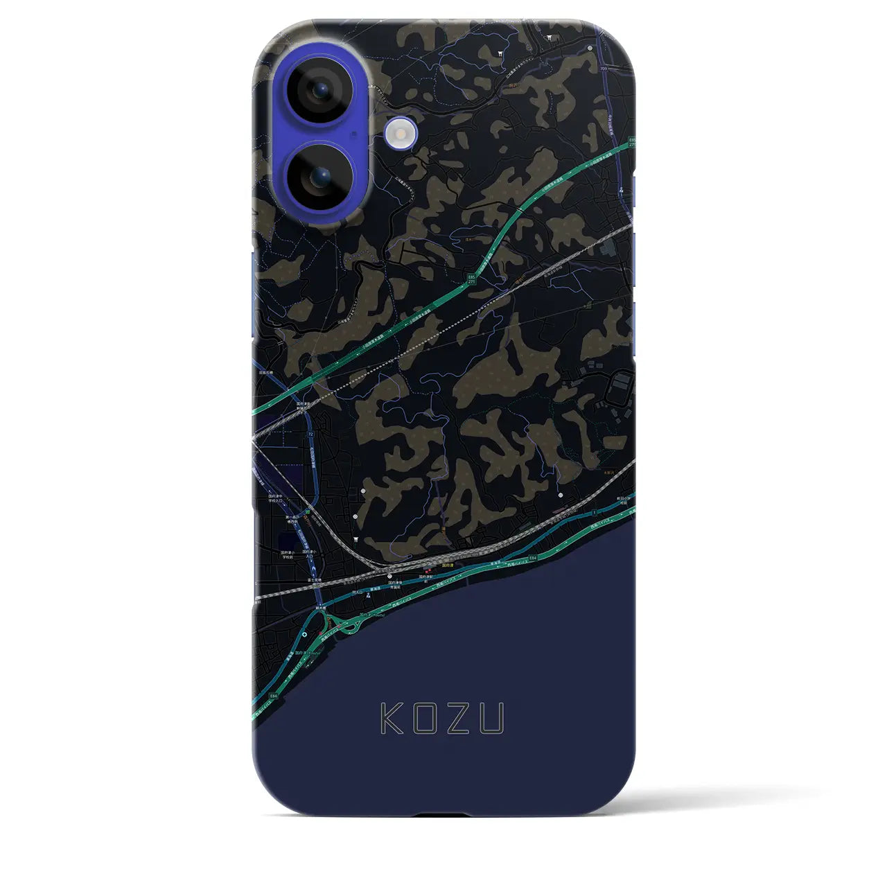 【国府津（神奈川県）】地図柄iPhoneケース（バックカバータイプ）