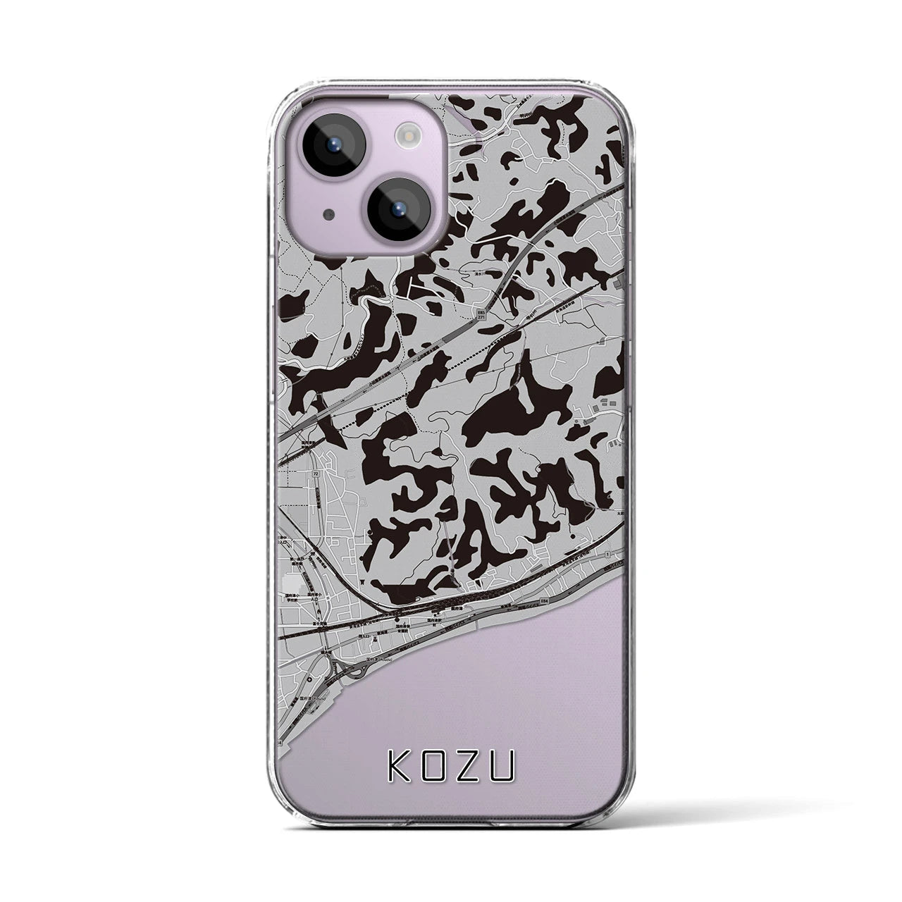 【国府津（神奈川県）】地図柄iPhoneケース（クリアタイプ）